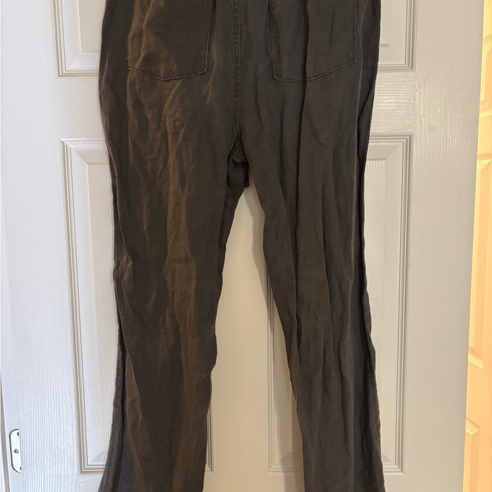 Saks Fifth Avenue Dark Gray Linen Pants - Picture 2 of 3